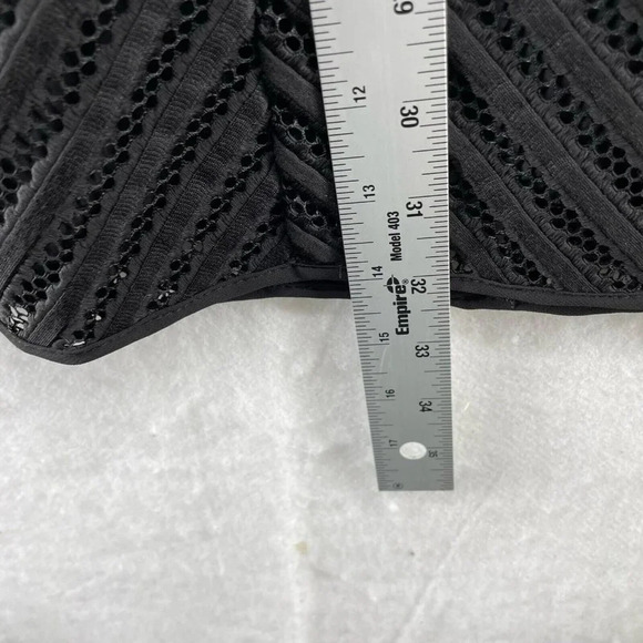 H&M Dress Women's Sz 10 Black Round Neck Bodycon Mini Mesh Back Zip Sleeveless - Picture 4 of 10